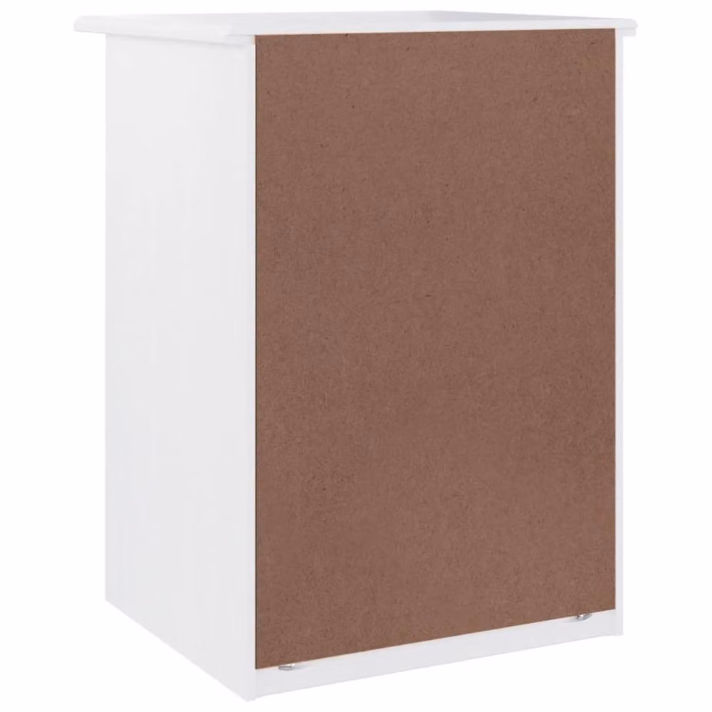 Berkfield Home Beautiful ALTA Bedside Cabinet in White Solid Wood Pine, W/D/H: 41 x 35 x 55 cm – 3