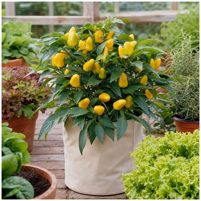 Plants By Post Snack Yellow Sweet Pepper 2L Potted Plant