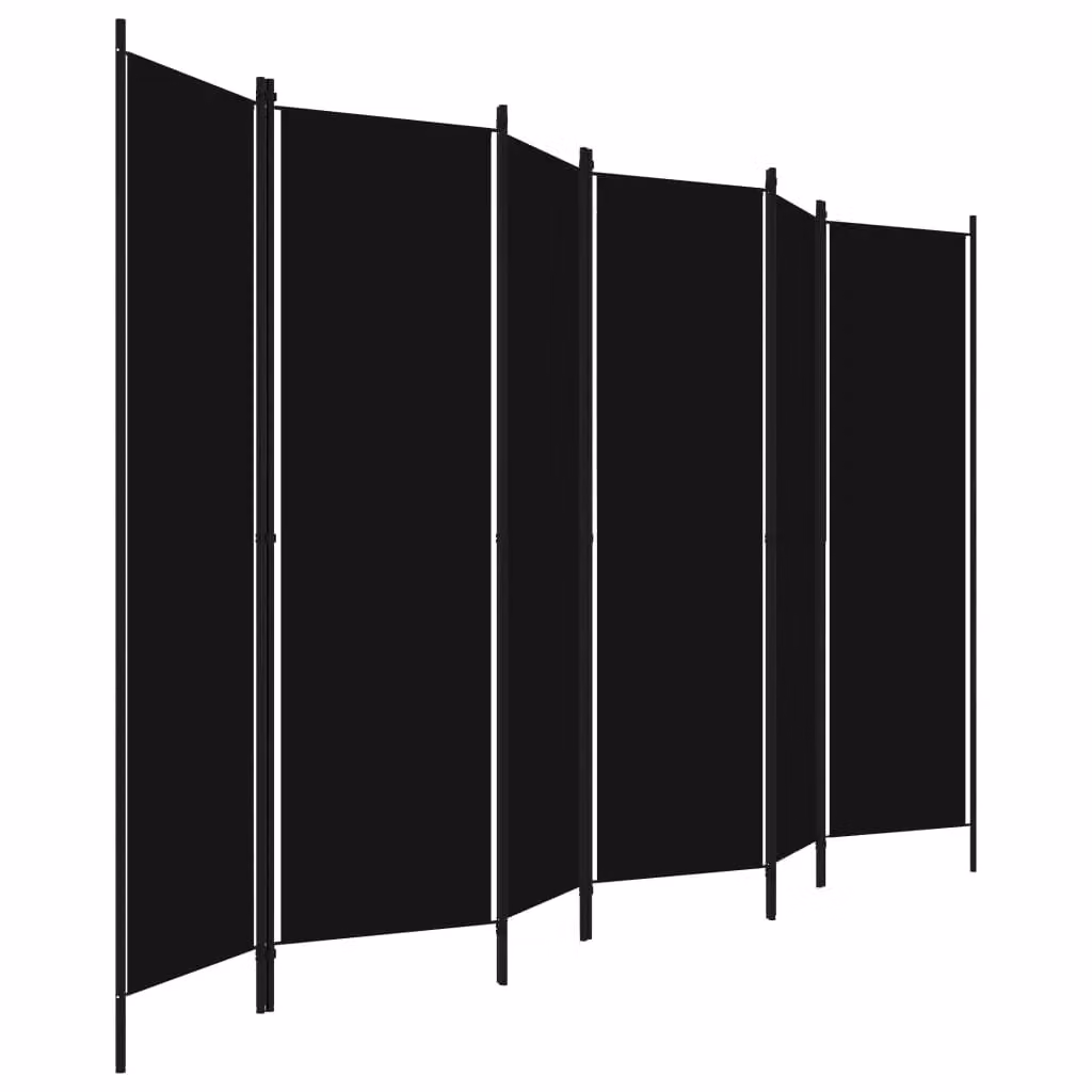 Berkfield Home 6-Panel Room Divider in Black, W: 300 cm, H: 180 cm – 3