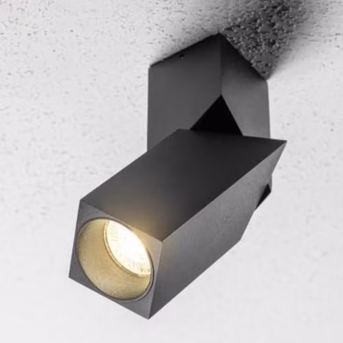 CGC Lighting Black Square Adjustable GU10 LED Ceiling Spotlight – 1