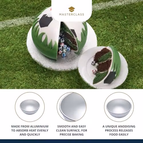 MasterClass Silver Anodised Aluminium Hemisphere Cake Tin, 20 cm, Grey – 4