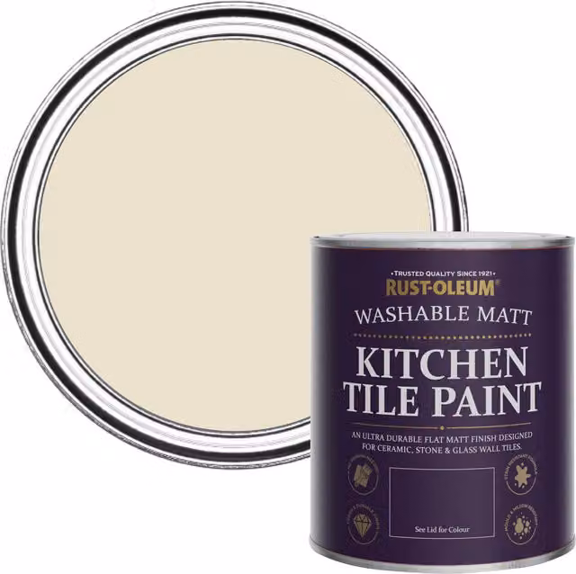 Rust-Oleum Water-Based Kitchen Tile Paint in Matt Finish, Beige, 0.75 l