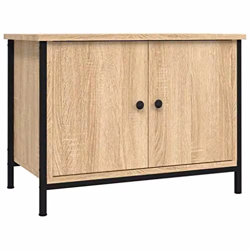 vidaXL Industrial TV Cabinet in Brown with MDF and Metal Doors W/D/H: 60 x 35 x 45 cm