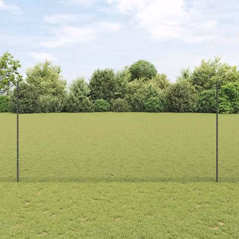 Berkfield Home 22-Piece Grey U-Channel Galvanised Steel Fence Posts, Height: 160 cm