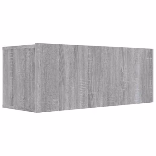 vidaXL Modern Grey Sonoma TV Cabinet in Engineered Wood W/D/H: 80 x 30 x 30 cm