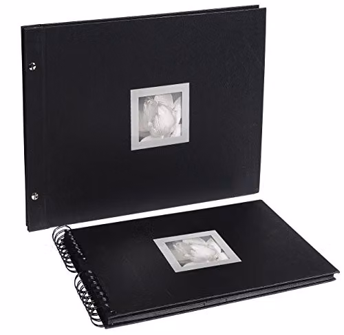 Exacompta Ceremony Wedding Photo Album with Black Windowed Cover, Black, 370 x 290 mm – 3