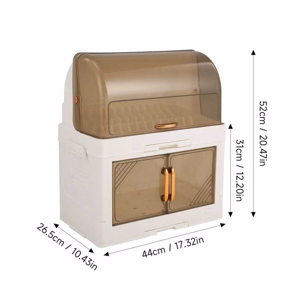 PAWNORA 2 Tier Dish Plate Rack Holder in White Plastic – 2