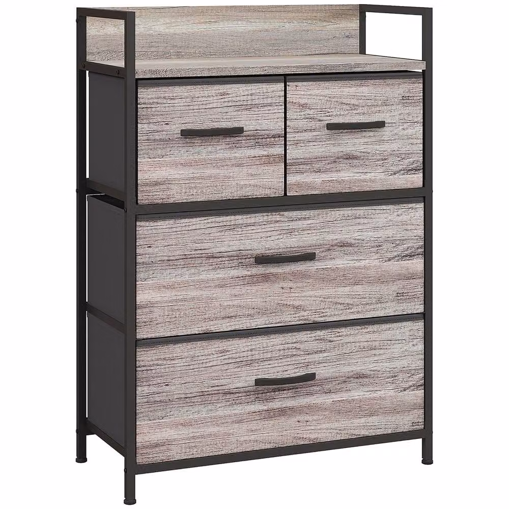 Wyld Haus Doyo Elso Grey Wood Effect 4 Drawer Rustic Storage Chest – 2