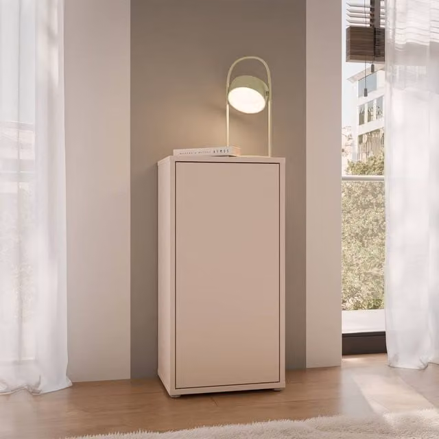 Furniture To Go Alice Springs 1 Door Cupboard with Push-to-Open Hinged Door in Sand Beige – 1