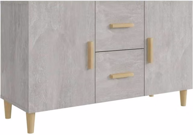 Berkfield Home Sideboard in Concrete Grey, W/D/H: 100 x 36 x 60 cm – 1
