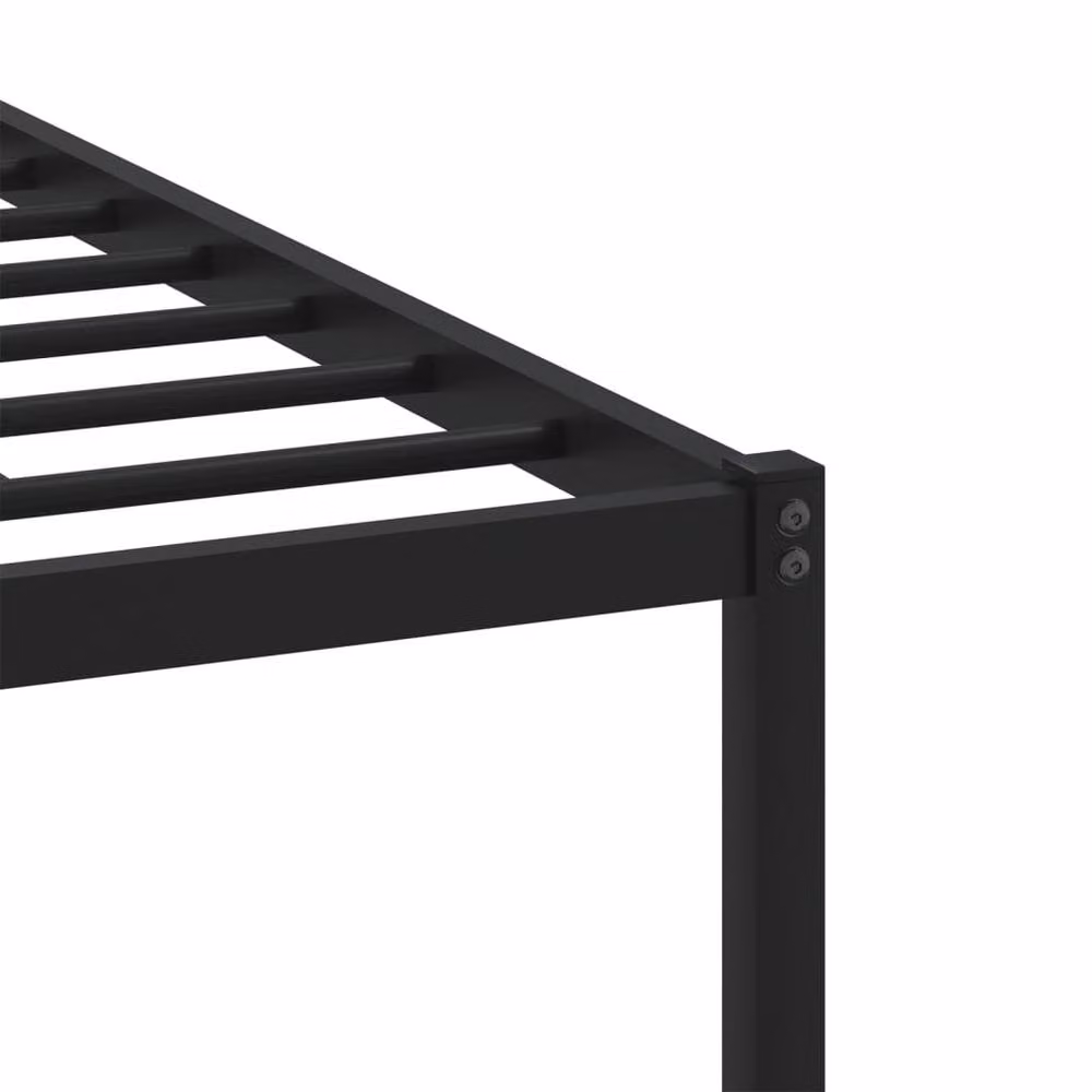 Berkfield Home Metal and Wood Bed Frame in Sonoma Oak and Black, Small Double, W/D/H: 120 x 200 cm – 4