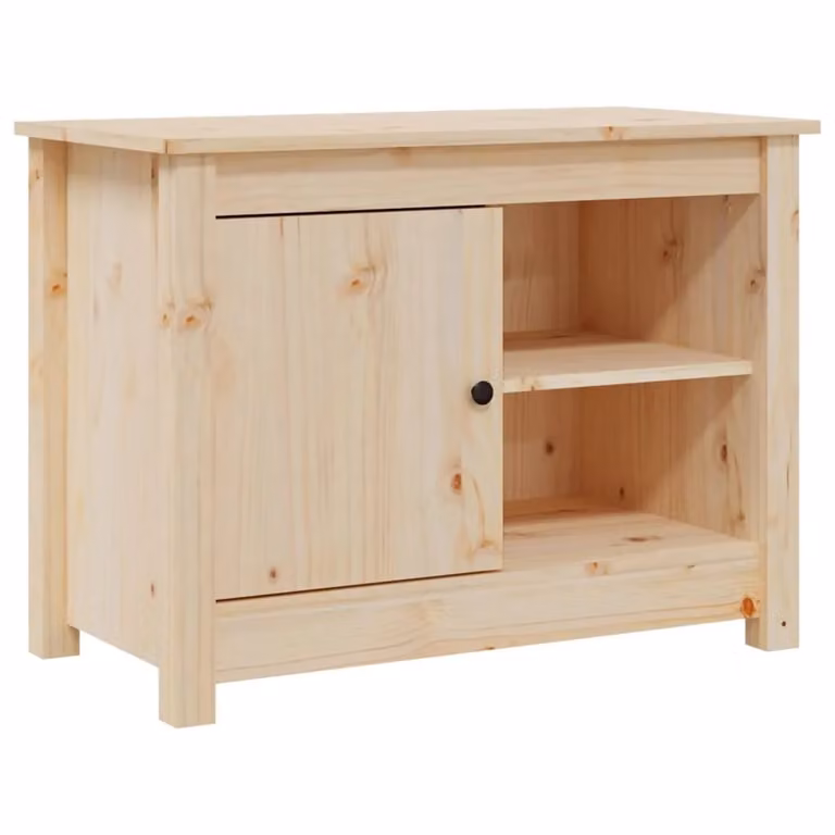 Berkfield Home Rustic Solid Wood Pine TV Cabinet, Brown, W: 70 cm, D: 36.5 cm, H: 52 cm