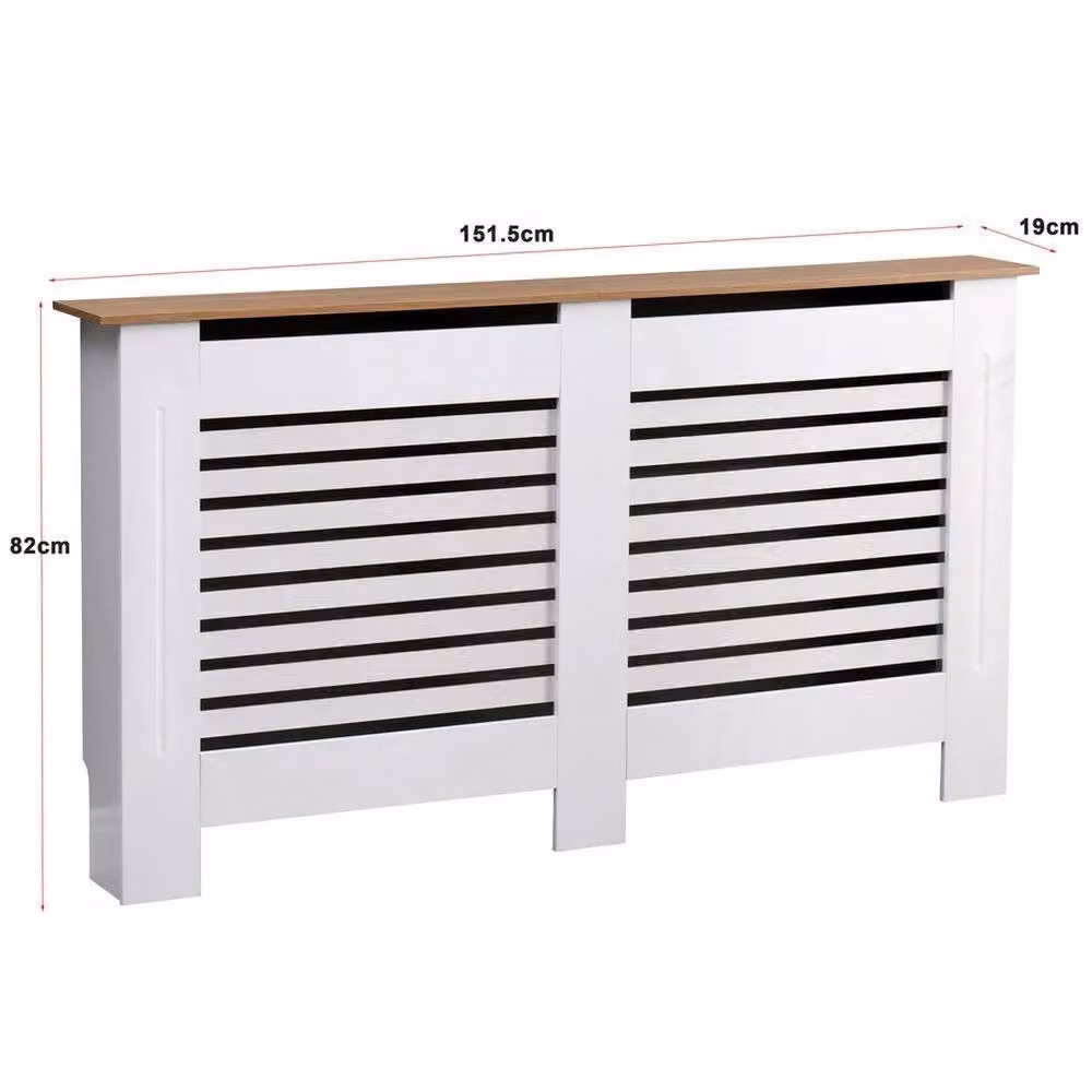 PAWNORA Large MDF Radiator Cover in White, W/D/H: 151.5 x 82 x 19 cm – 2