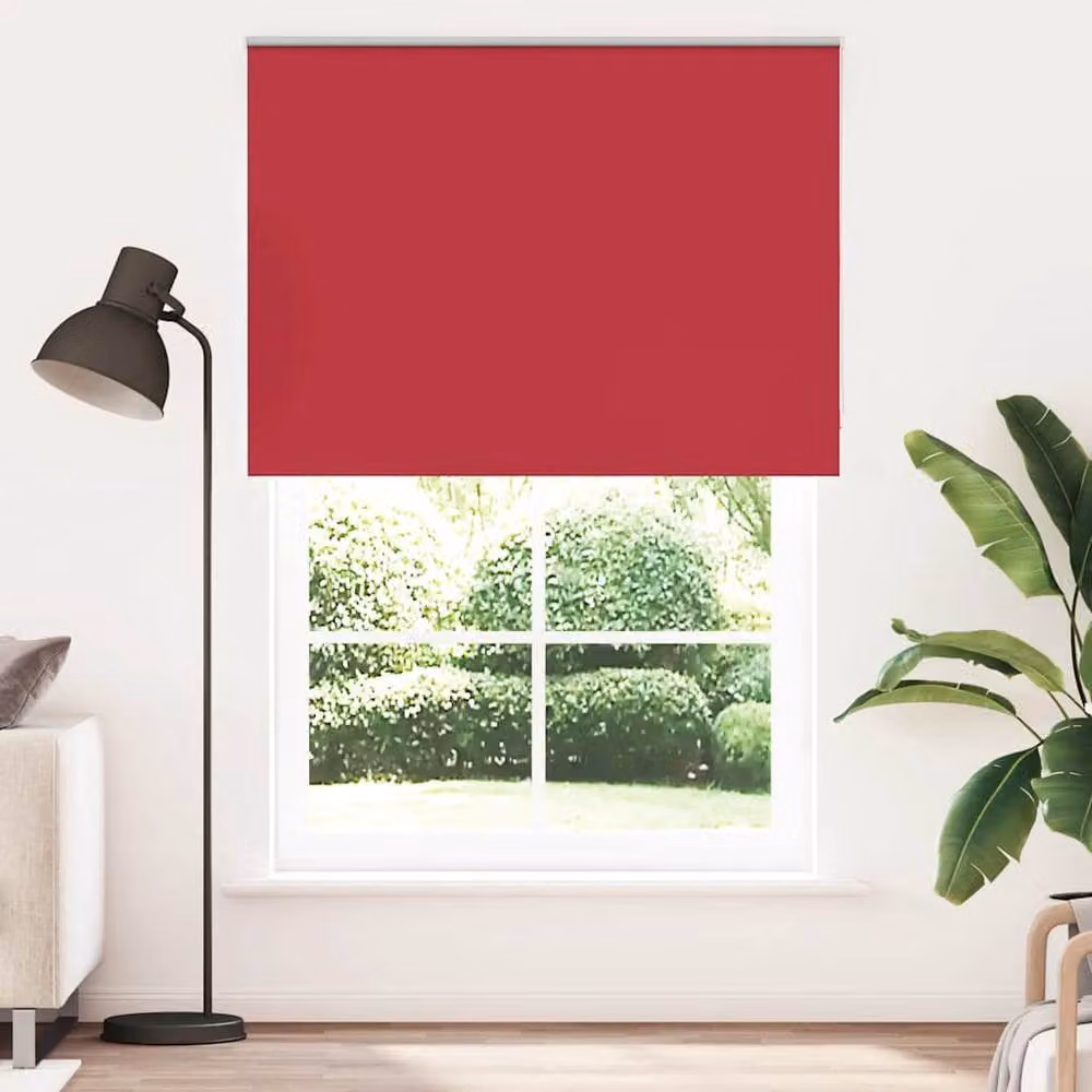 Berkfield Home Red Blackout Roller Blind, Thermal Insulating Polyester Fabric, W: 155 cm, H: 230 cm – 2