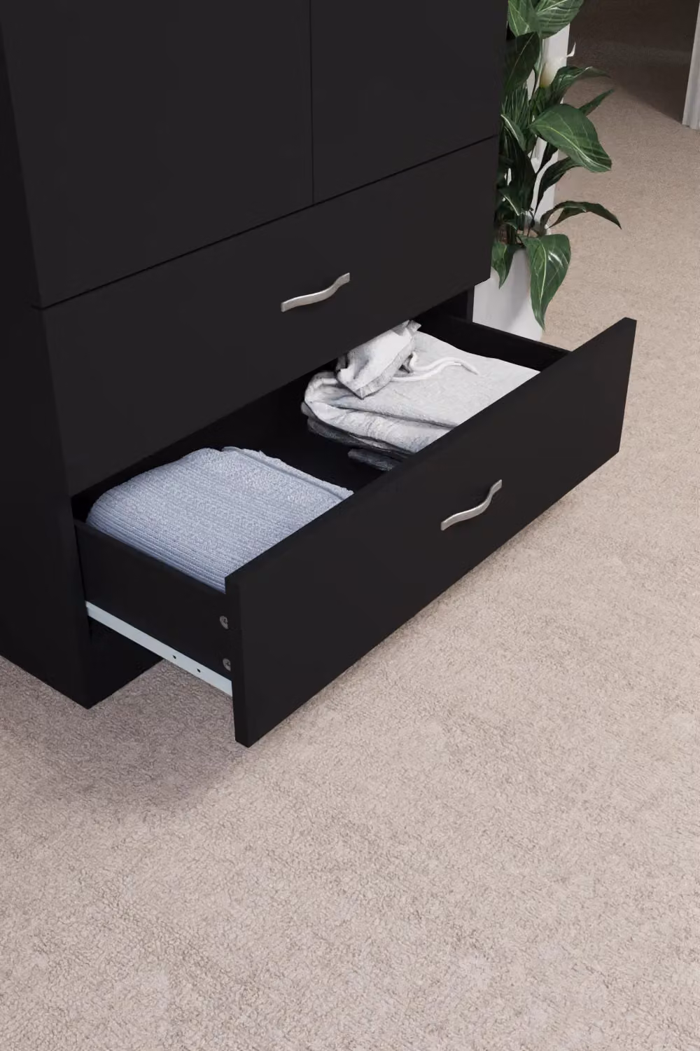 Home Discount Vida Designs Riano Modern 2 Door 2 Drawer Wardrobe in Matt Black – 7