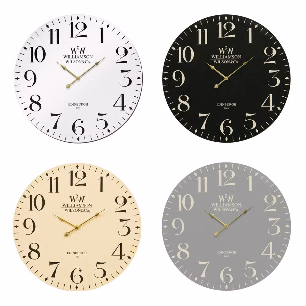 Premier Housewares Orsina Destini Classical Round Quartz Wall Clock, Black and White, Diameter: 60 cm – 3