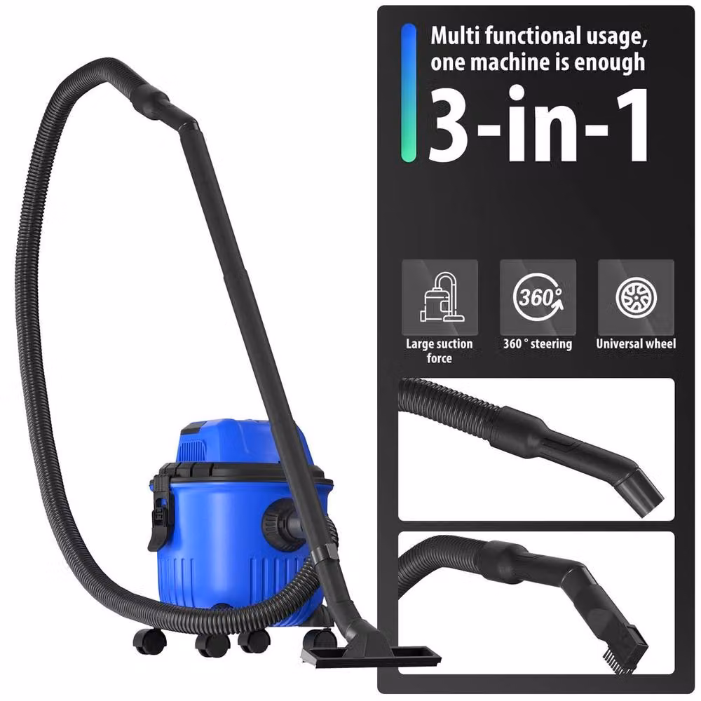 NESTLUNE 3-in-1 Wet and Dry Vacuum Cleaner, 15L, 3800W, 20kPa, Blue – 3