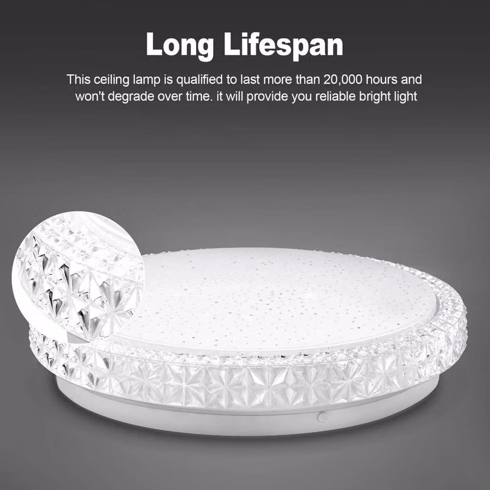 SPETLEK Modern Round LED Ceiling Light, 24W, White – 2