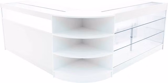 Monstershop Demeter LED Shop Counter Set K1500, B1500 & LM60 in White