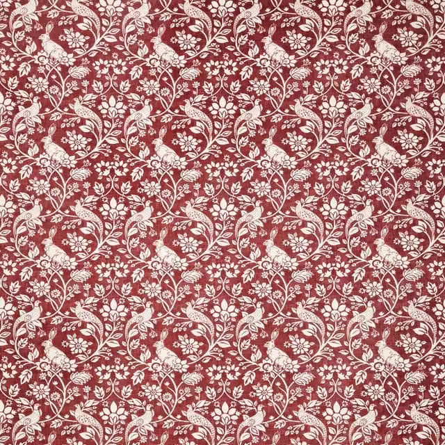 iLiv Heathland Red Floral Cotton Fabric