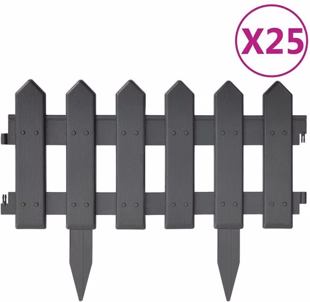 Berkfield Home Lawn Edging, 25 Pieces, Anthracite