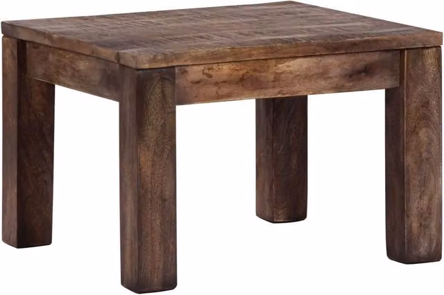 Berkfield Home Square Mango Wood Coffee Table in Brown, W/D/H: 50 x 50 x 35 cm