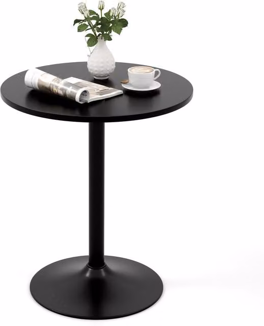 Costway Modern Round Dining Table in Black