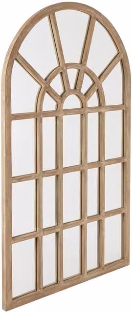 Hill Interiors Colorado Collection Arched Paned Wall Mirror in Brown