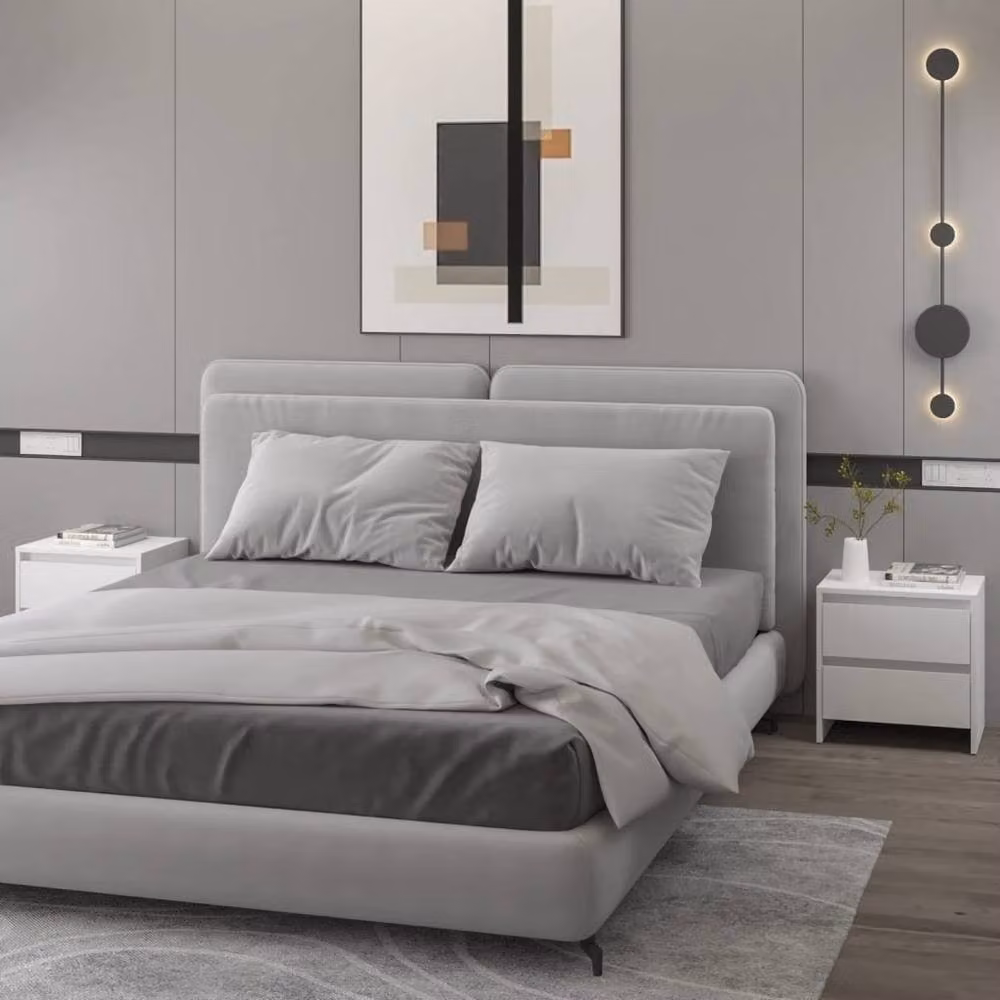 Berkfield Home Elegant Bedside Cabinets, 2 Piece Set, White, W: 45 cm, D: 34.5 cm, H: 44.5 cm – 2