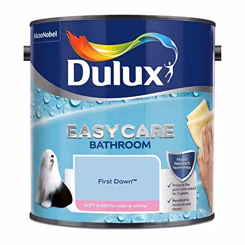 Dulux Easycare Mould Resistant Satin Gloss Bathroom Paint, Blue, 2.5 l – 2