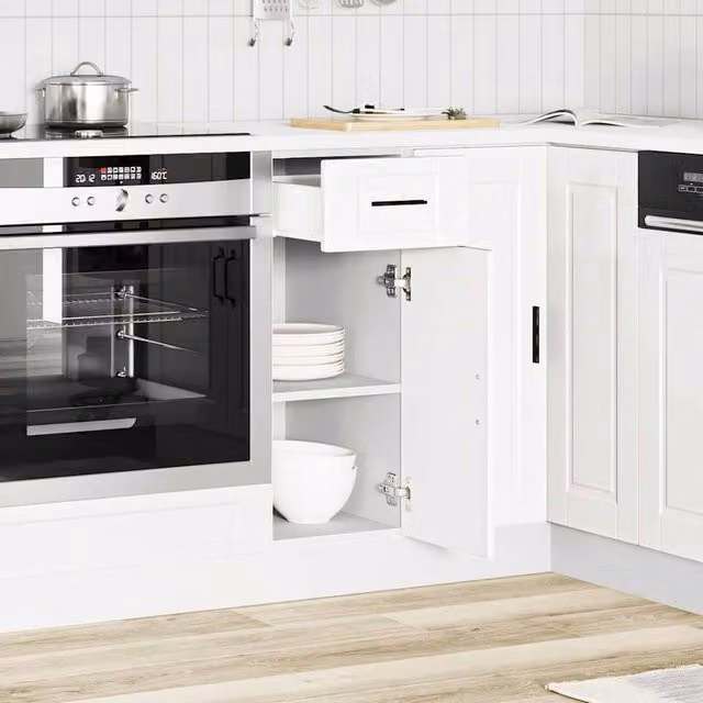 Berkfield Home Porto White Kitchen Base Cabinet in Engineered Wood