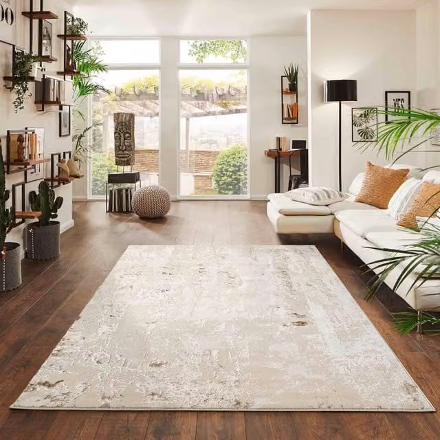 Desire Rugs Styra Modern Abstract Area Rug in Beige, W: 200 cm, D: 290 cm