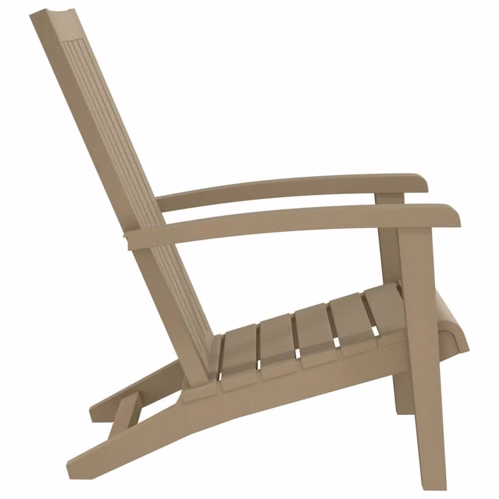 Berkfield Home Garden Adirondack Chair in Light Brown Polypropylene – 3