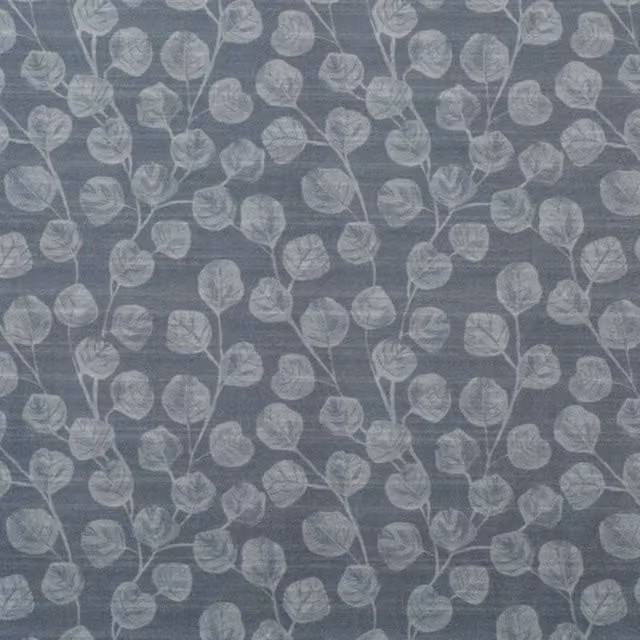 Linda Barker Ursulas Vine Silver Grey Floral Velvet Fabric Panel