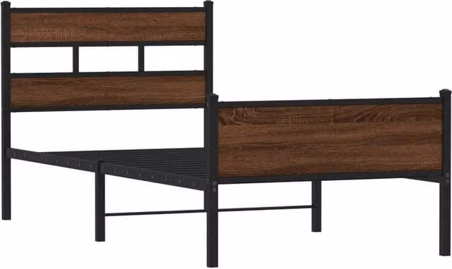 Berkfield Home Elegant Single Bed Frame with Drawers in Brown Oak