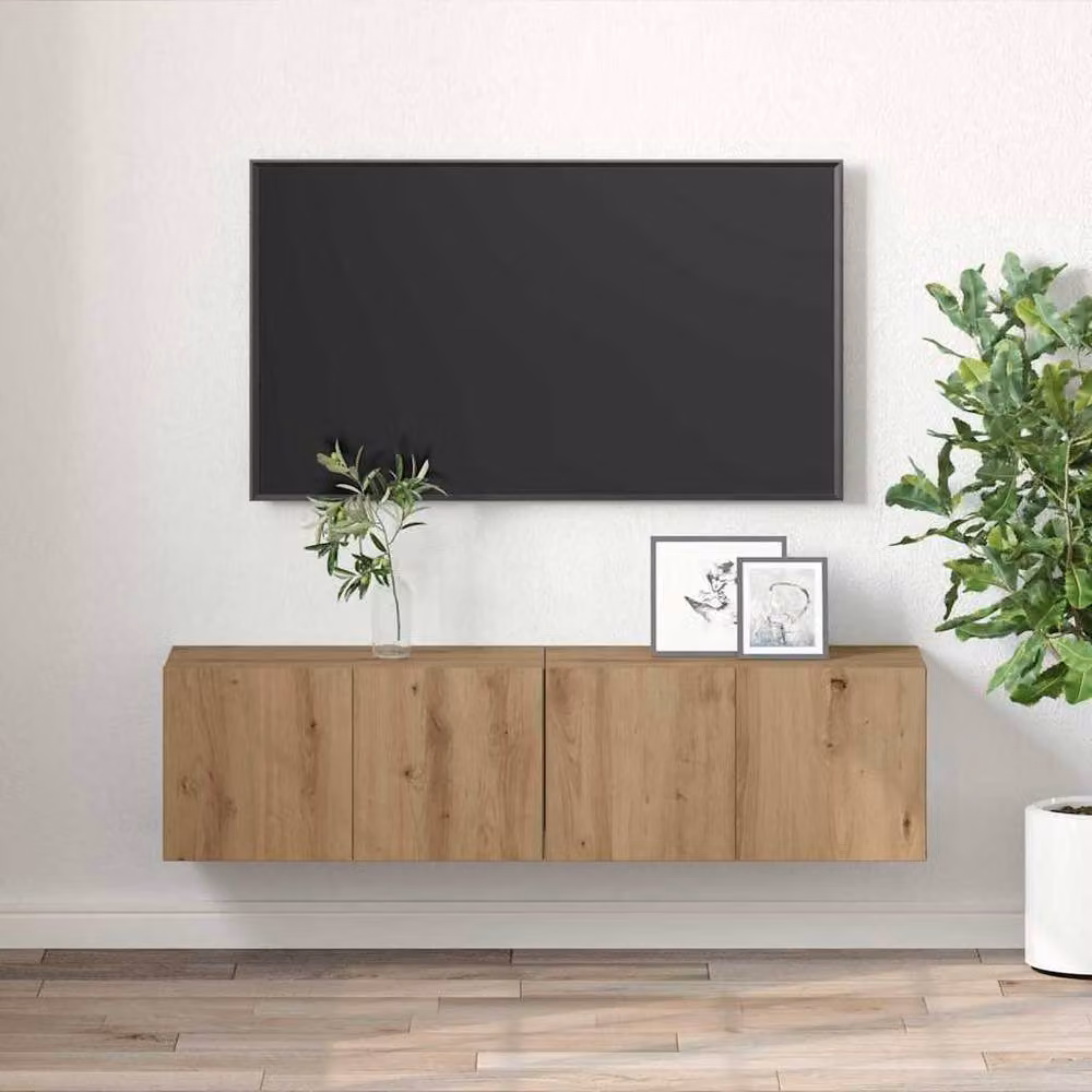 Berkfield Home Artisan Oak MDF Modern TV Cabinet in Brown – 3