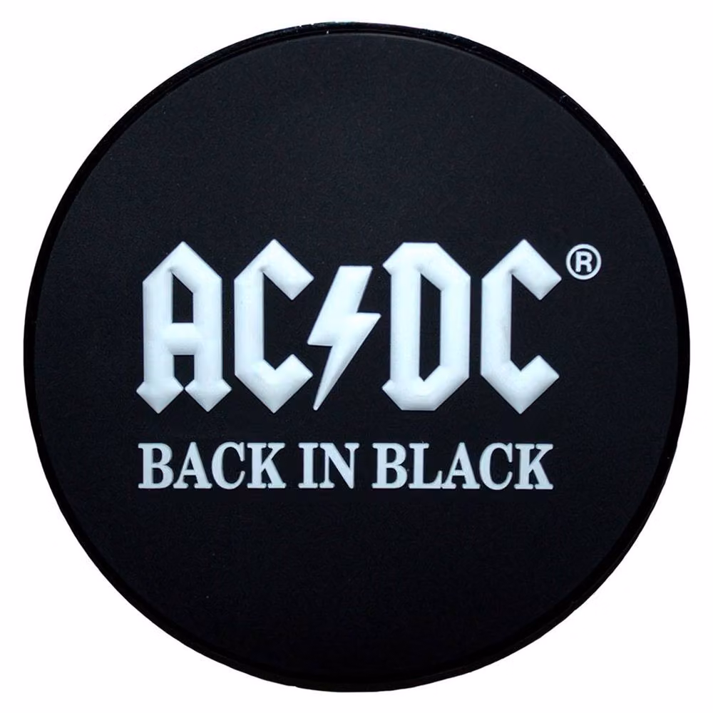 AC/DC Back In Black Round Metal Adhesive Fridge Magnet in Black – 2