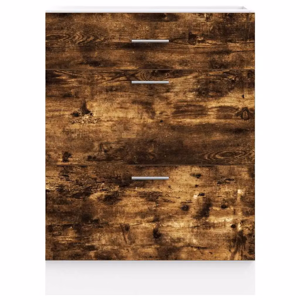Berkfield Home Freestanding Kitchen Base Unit in Smoked Oak Brown Matt Engineered Wood – 3
