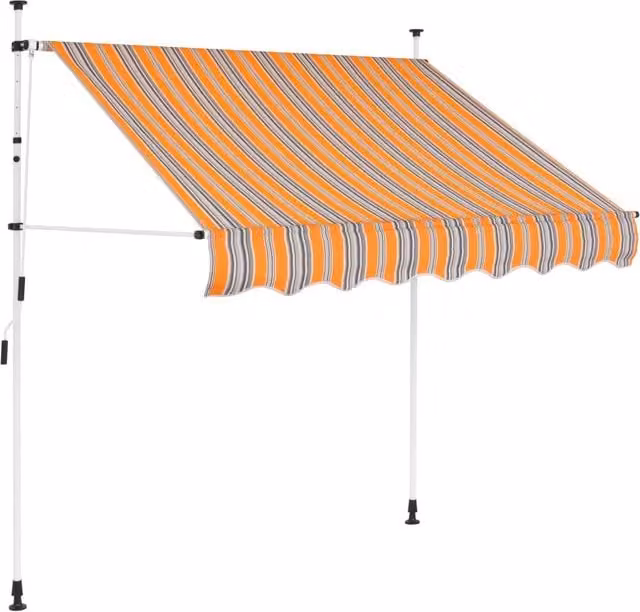 Berkfield Home Manual Retractable Awning in Yellow and Blue Stripes, 100 cm