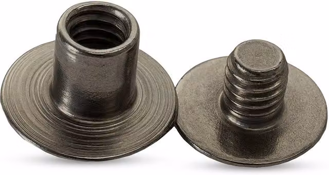Neel Blue Black Blued Brass Chicago Screw Rivets with Countersunk Flat Head, 10 Pieces, W/D/H: 9 x 13 mm