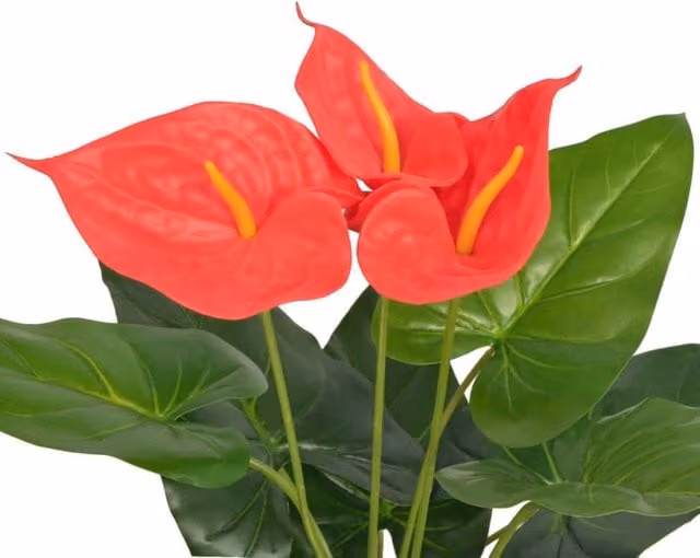Berkfield Home Artificial Anthurium Potted Plant in Red and Yellow, Height: 45 cm