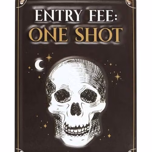 Something Different Wholesale Gothic Metal Hanging Sign in Black and Brown