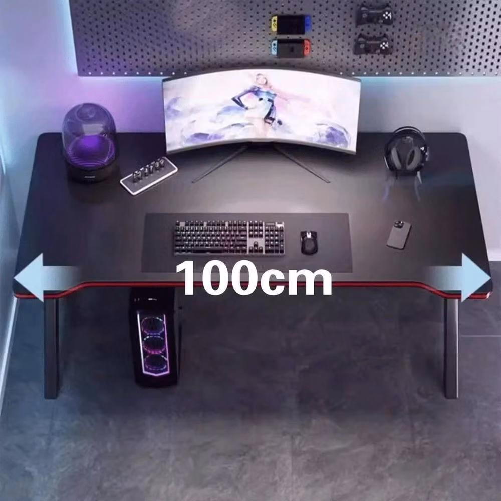 FLAVORA Ergonomic Gaming Computer Desk in Black, Width: 100 cm – 4