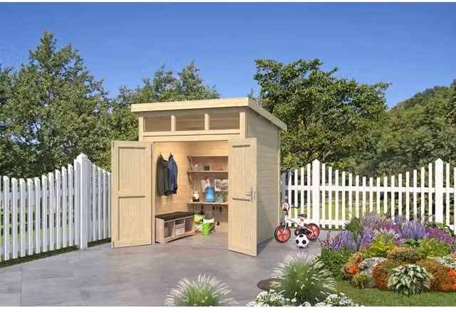 Lasita Maja Ltd Kibo 1-Log Cabin Garden Room and Home Office in Beige, W: 223.5 cm, D: 220 cm, H: 245.1 cm
