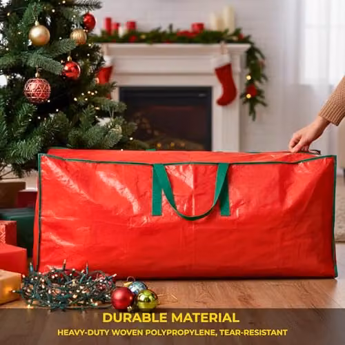 Shatchi Christmas Tree Storage Bag, Red, W/D/H: 68 x 30 x 30.5 cm – 5