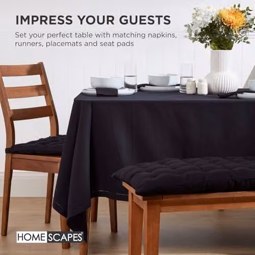 Homescapes Black 2 Seater Garden Bench Cushion, Cotton Rectangular Seat Pad, W: 108 cm, D: 42 cm – 7
