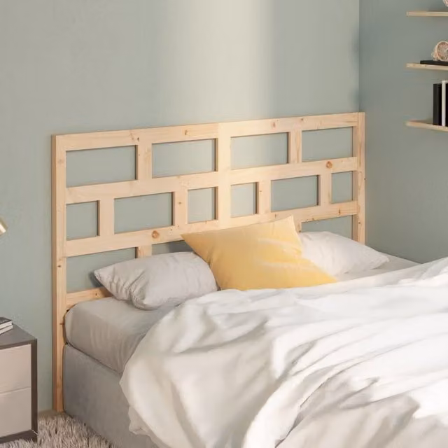 Berkfield Home Rustic Brown Solid Wood Pine Bed Headboard, W: 146 cm, D: 4 cm, H: 100 cm – 1