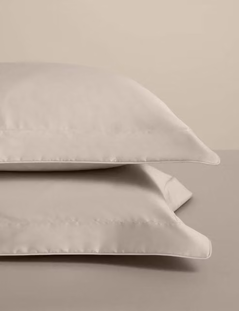 M&S Egyptian Cotton 230 Thread Count Silky Oxford Pillowcases in Beige