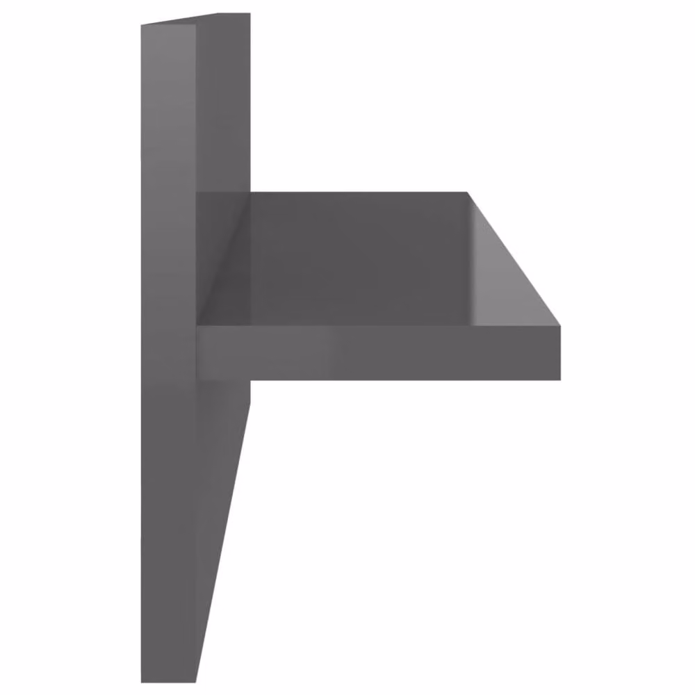 Berkfield Home Modern Wall Mounted Shelves, 4 Piece Set, High Gloss Grey, W: 40 cm, D: 11.5 cm, H: 18 cm – 4