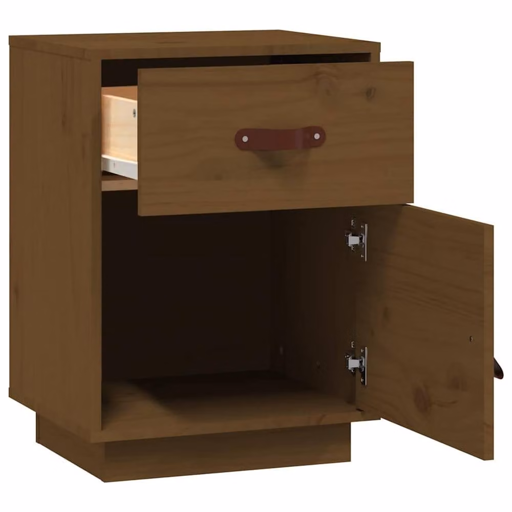 Berkfield Home Set of 2 Solid Wood Pine Bedside Cabinets in Honey Brown, W/D/H: 40 x 34 x 55 cm – 5
